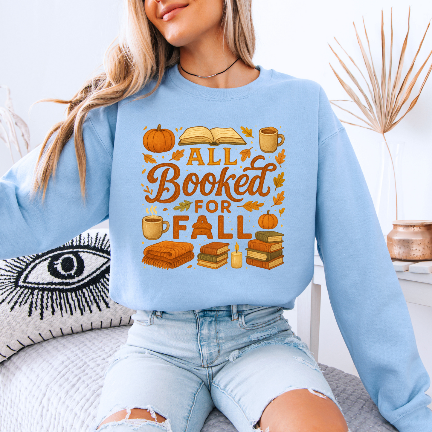 ☕📚 Pumpkin Spice & Books Fall 🎃🍁 Cotton Sweatshirt