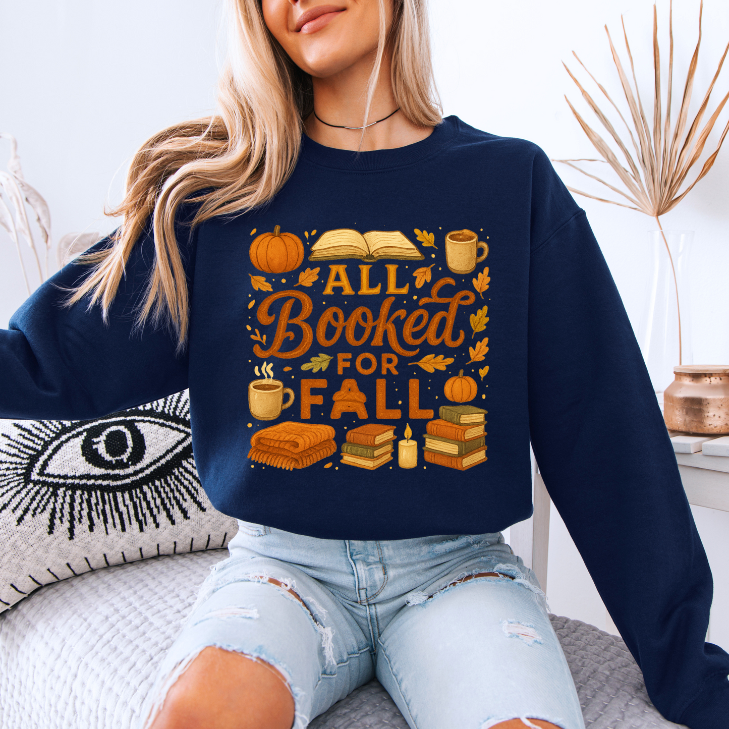 ☕📚 Pumpkin Spice & Books Fall 🎃🍁 Cotton Sweatshirt