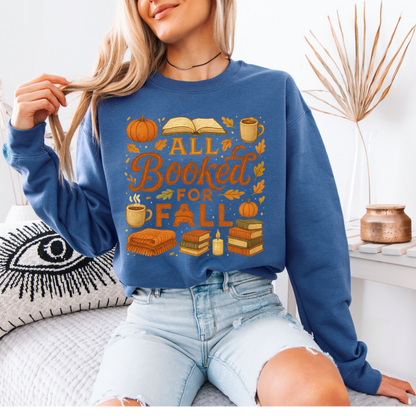 ☕📚 Pumpkin Spice & Books Fall 🎃🍁 Cotton Sweatshirt