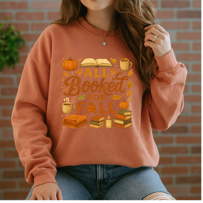 ☕📚 Pumpkin Spice & Books Fall 🎃🍁 Cotton Sweatshirt