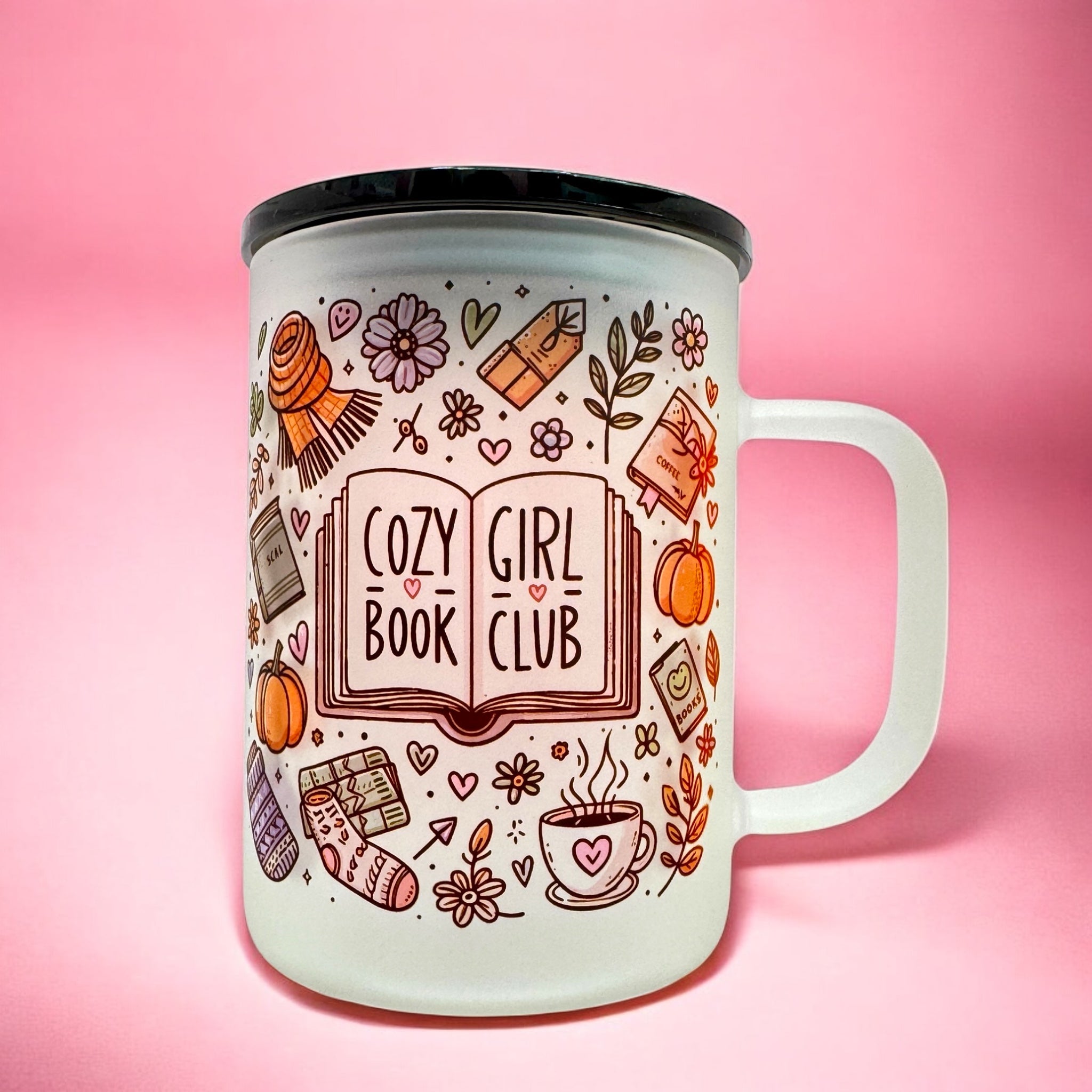 Cozy Girl Book Club 16oz Frosted Mug 📚☕️🧣