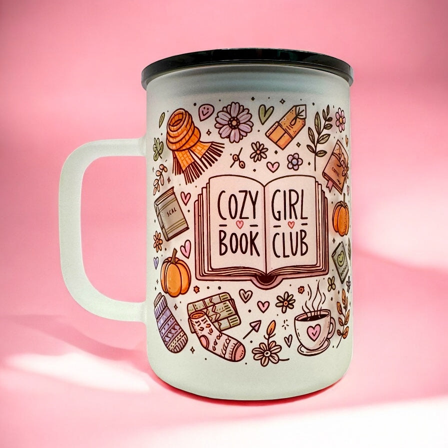 Cozy Girl Book Club 16oz Frosted Mug 📚☕️🧣