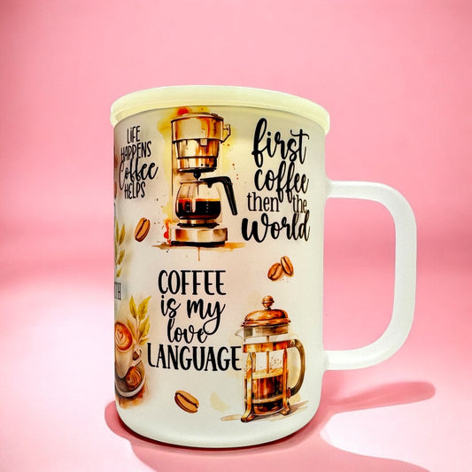 Coffee Lover’s Dream 16oz Frosted Mug ☕️❤️ – With Lid & Straw 🥤✨