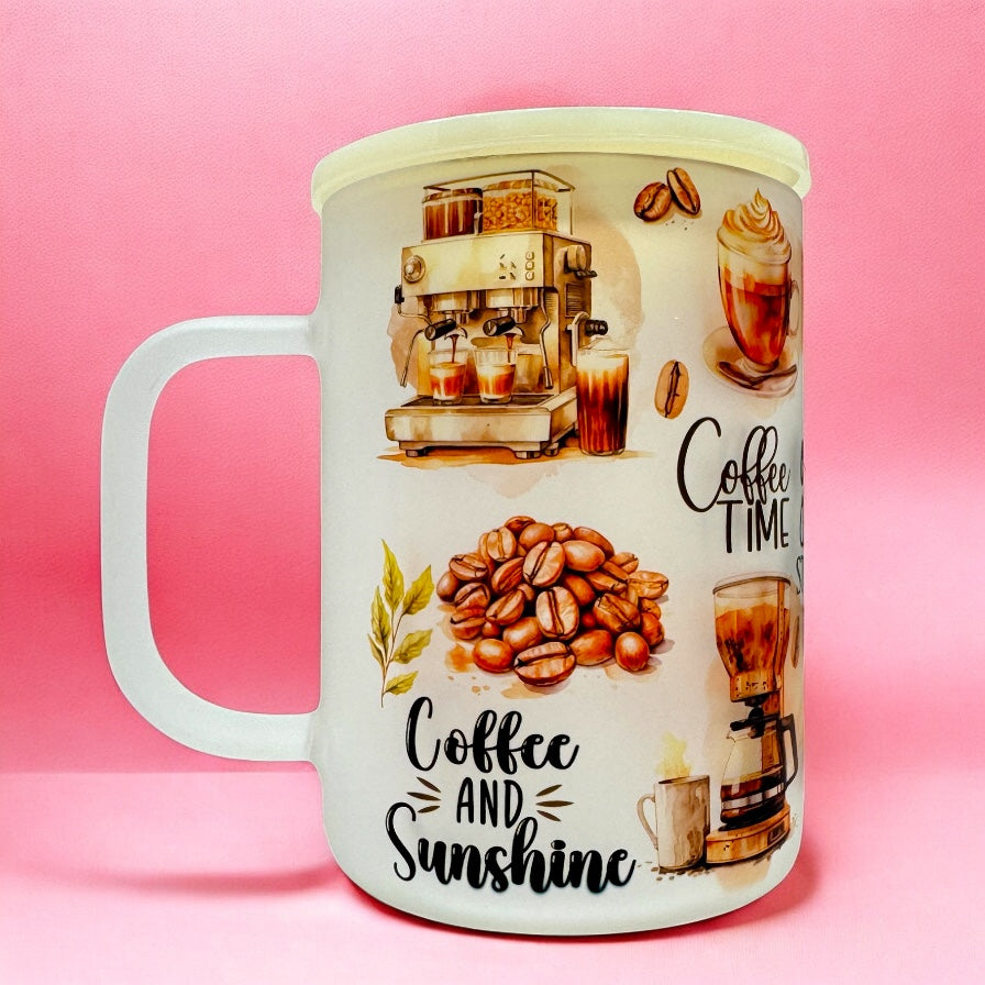 Coffee Lover’s Dream 16oz Frosted Mug ☕️❤️ – With Lid & Straw 🥤✨