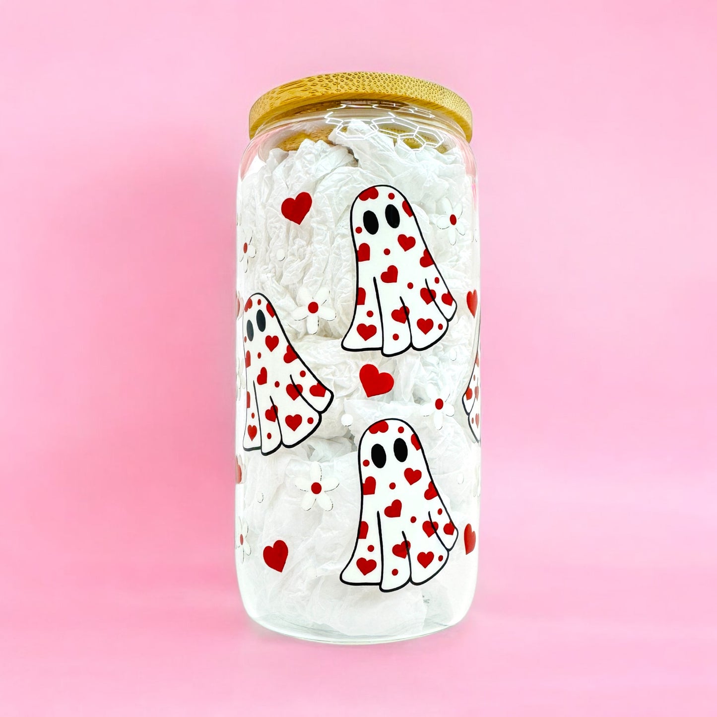 Sweetheart Ghost Glass 🖤👻❤️