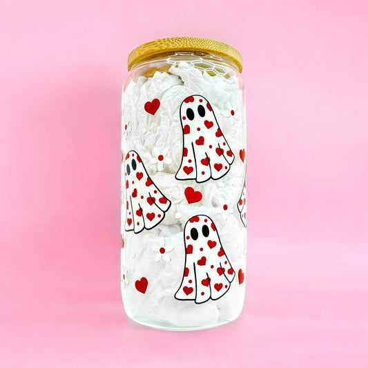 Sweetheart Ghost Glass 🖤👻❤️