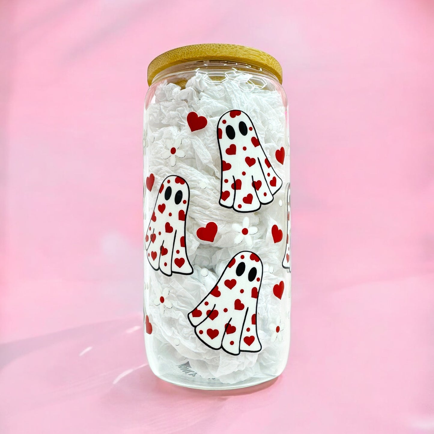 Sweetheart Ghost Glass 🖤👻❤️