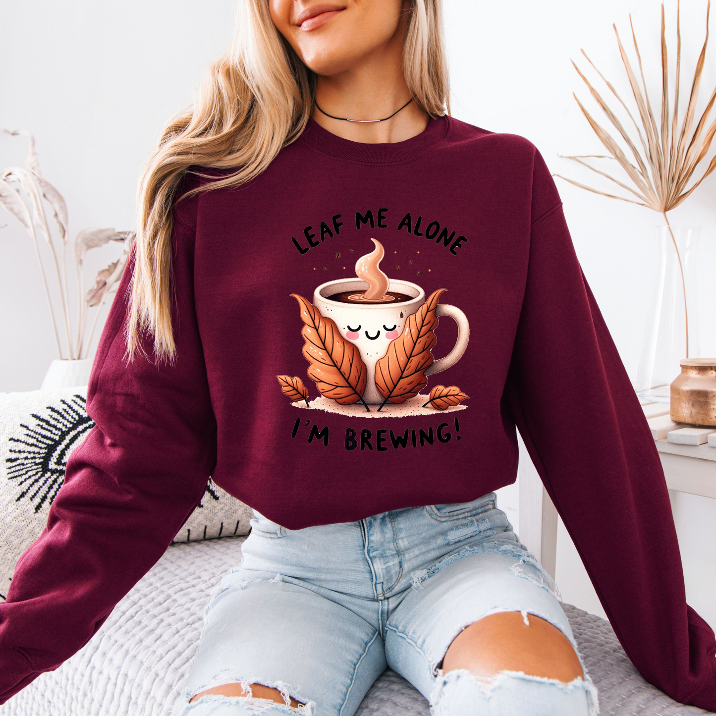 🍂☕ Leaf Me Alone, I’m Brewing 😌✨
🧡Cotton Sweatshirt