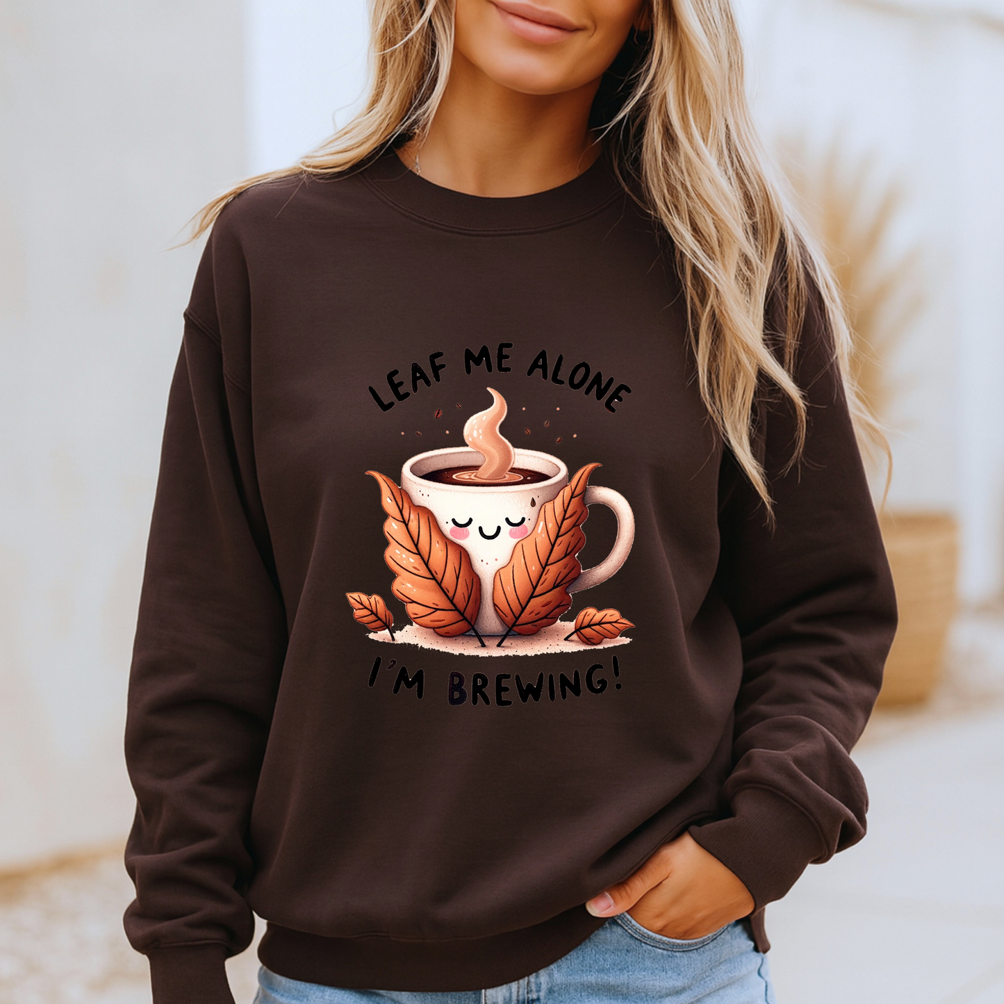 🍂☕ Leaf Me Alone, I’m Brewing 😌✨
🧡Cotton Sweatshirt