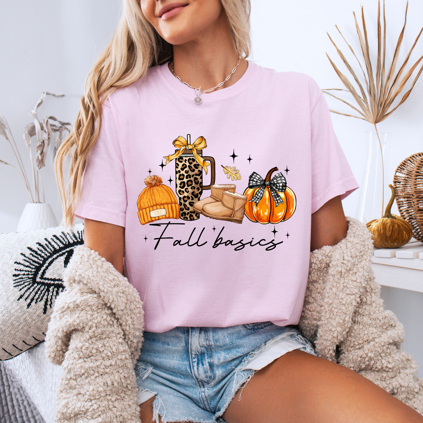 (🍁🎃 Fall Basics Vibes ☕🧣
 Tee 🍁☕100% Organic cotton