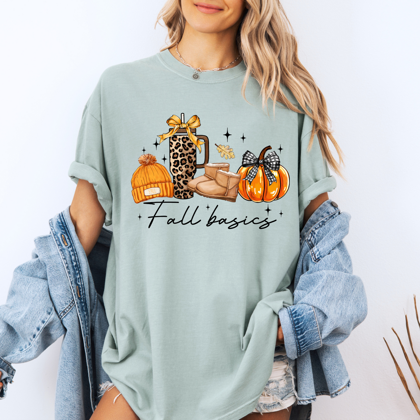 (🍁🎃 Fall Basics Vibes ☕🧣
 Tee 🍁☕100% Organic cotton