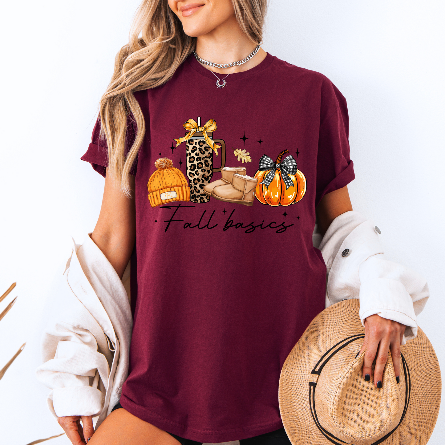 (🍁🎃 Fall Basics Vibes ☕🧣
 Tee 🍁☕100% Organic cotton