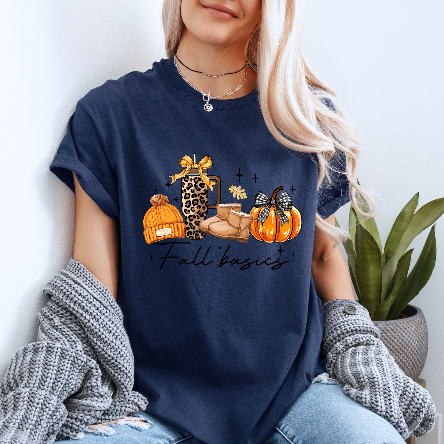 (🍁🎃 Fall Basics Vibes ☕🧣
 Tee 🍁☕100% Organic cotton
