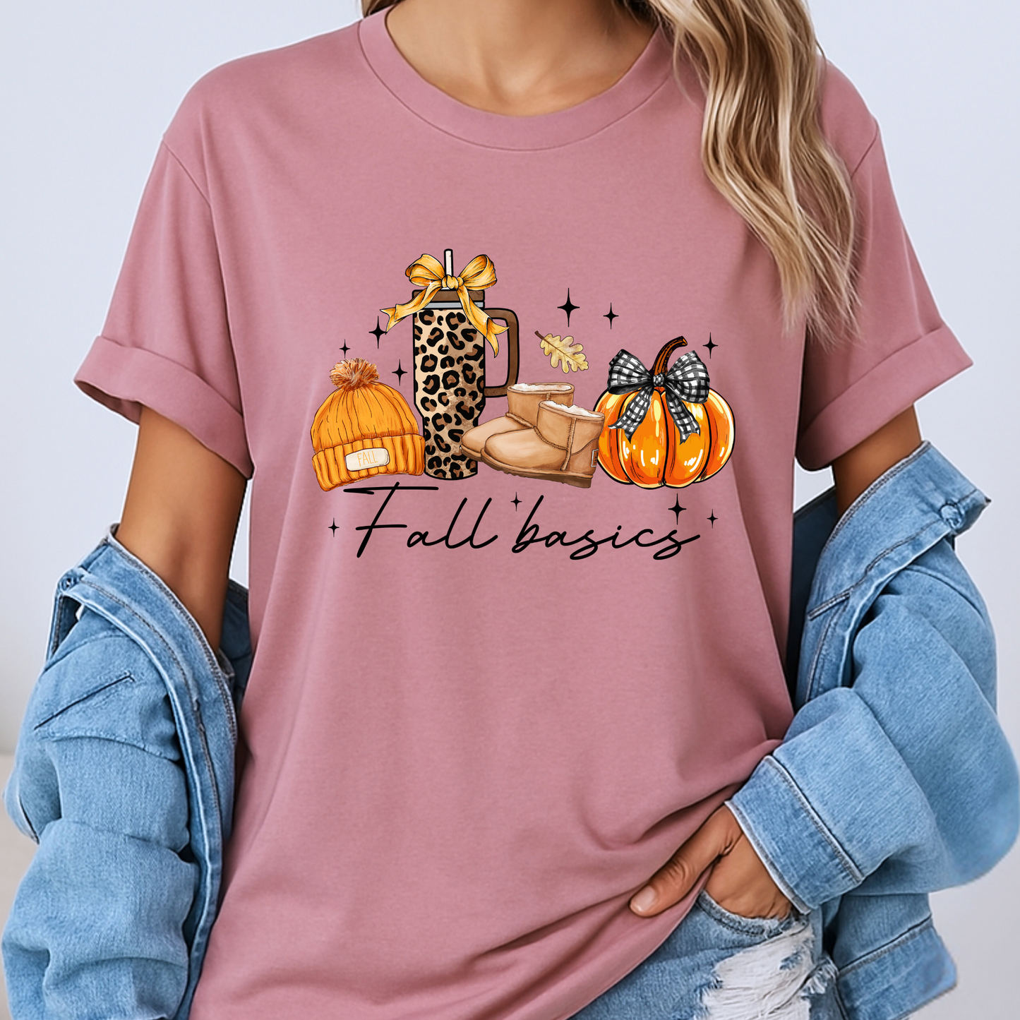 (🍁🎃 Fall Basics Vibes ☕🧣
 Tee 🍁☕100% Organic cotton