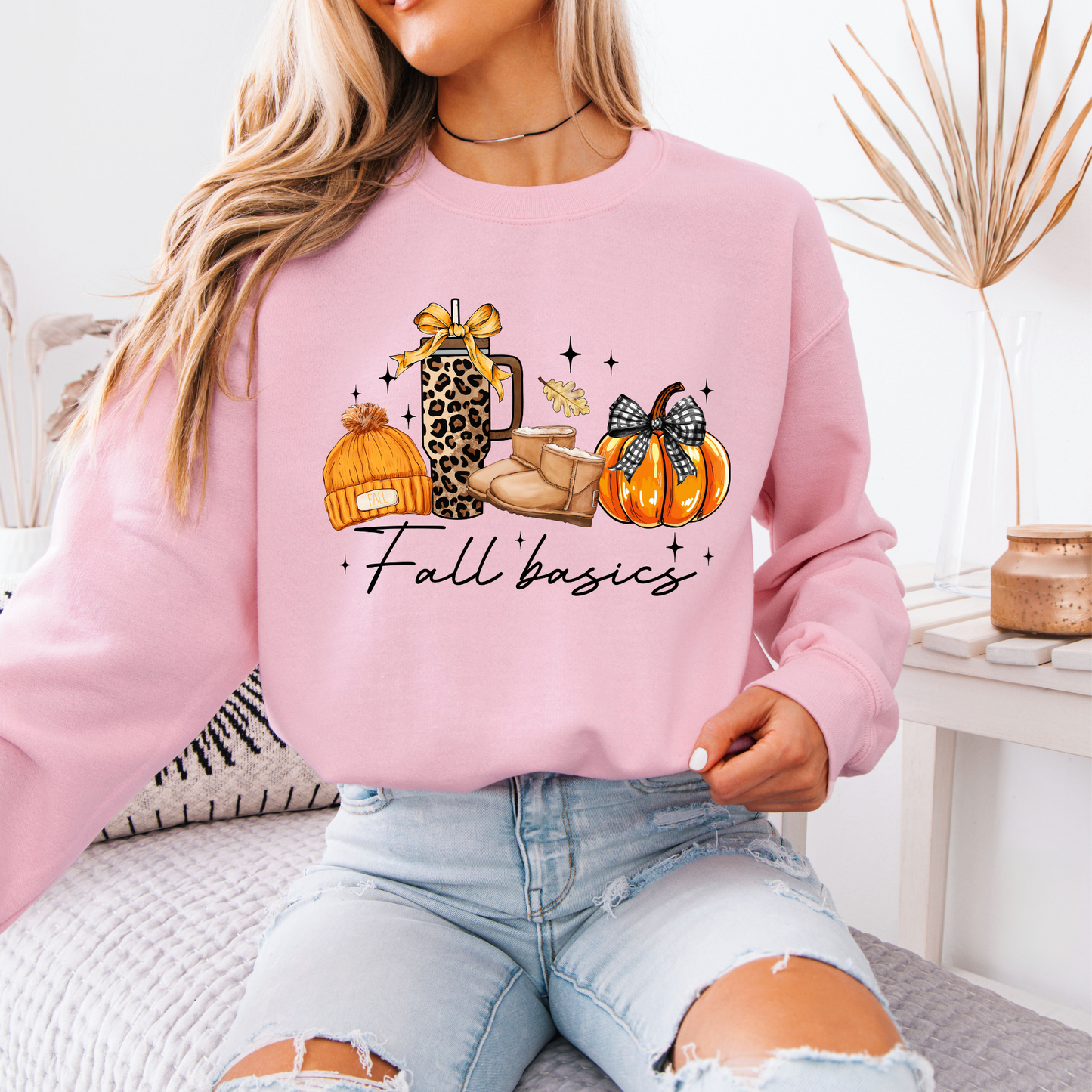 🍁🎃 Fall Basics Vibes ☕🧣🧡Cotton Sweatshirt