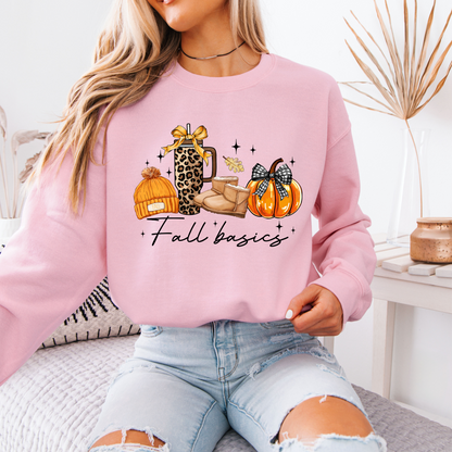🍁🎃 Fall Basics Vibes ☕🧣🧡Cotton Sweatshirt