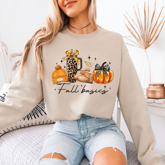 🍁🎃 Fall Basics Vibes ☕🧣🧡Cotton Sweatshirt