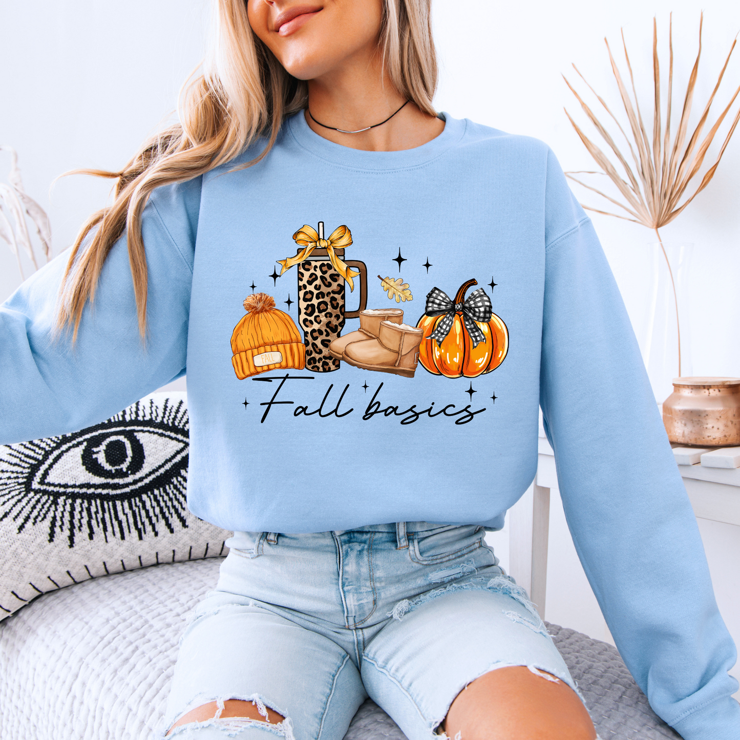 🍁🎃 Fall Basics Vibes ☕🧣🧡Cotton Sweatshirt