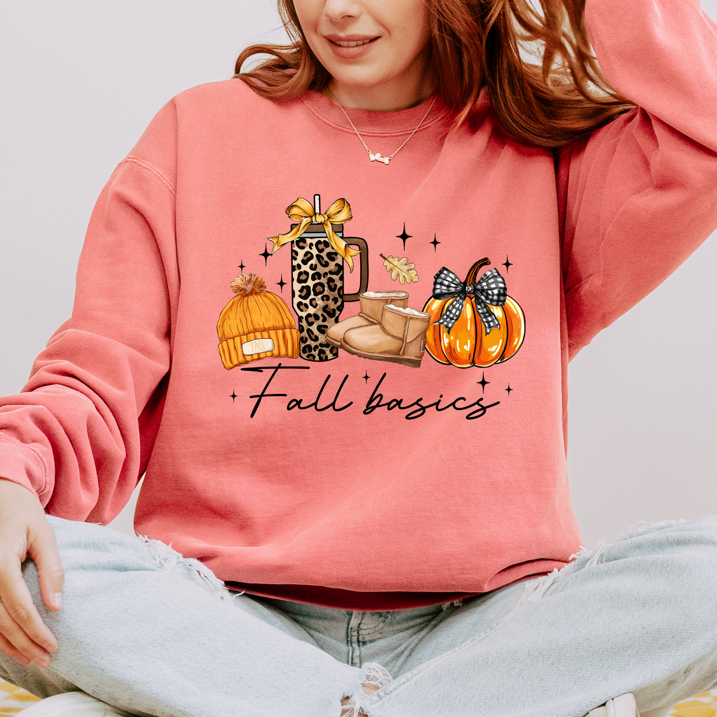🍁🎃 Fall Basics Vibes ☕🧣🧡Cotton Sweatshirt
