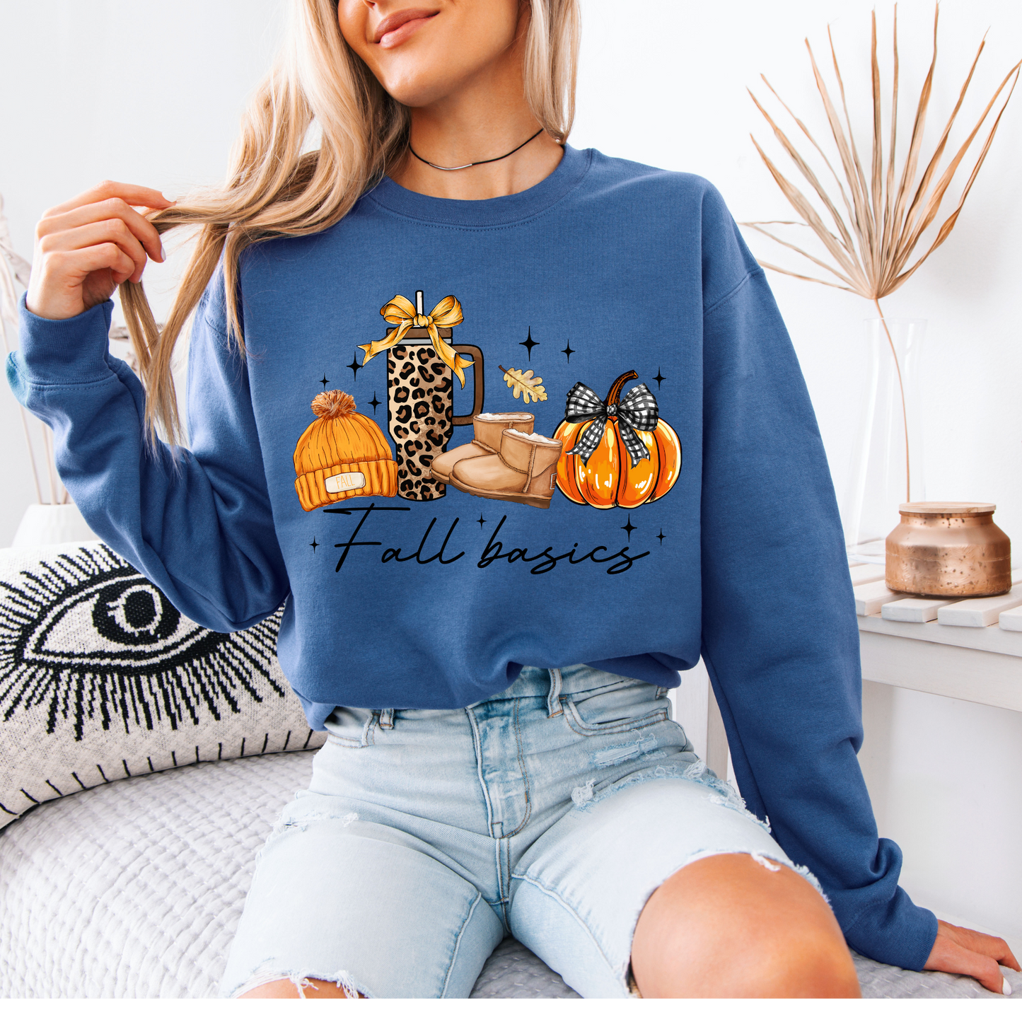 🍁🎃 Fall Basics Vibes ☕🧣🧡Cotton Sweatshirt