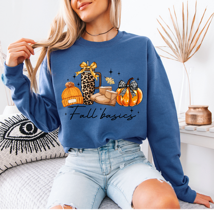 🍁🎃 Fall Basics Vibes ☕🧣🧡Cotton Sweatshirt
