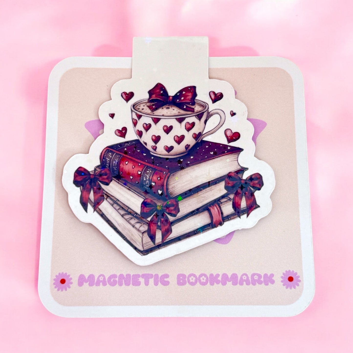 Heartfelt Tea & Books Magnetic Bookmark 📚☕💖