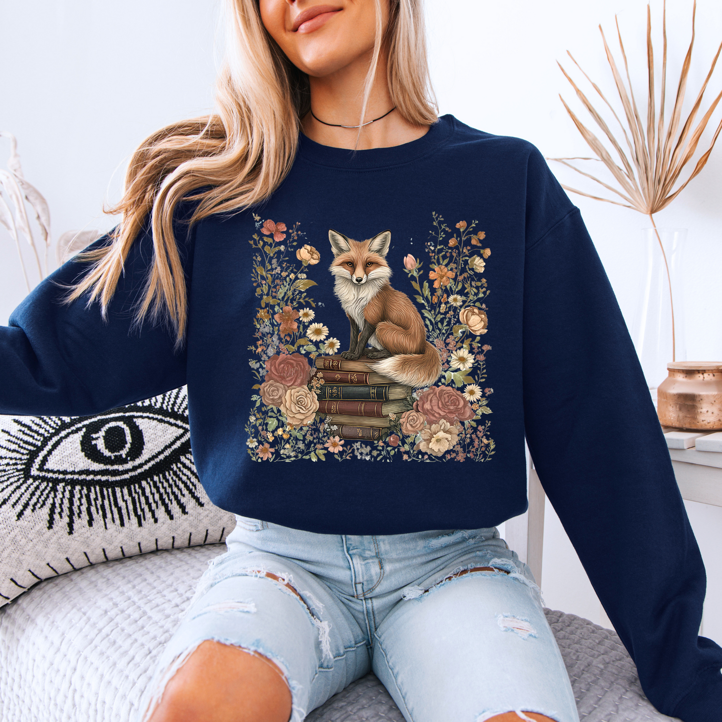 🦊🌹 Bookish Fox Cotton Sweatshirt✨