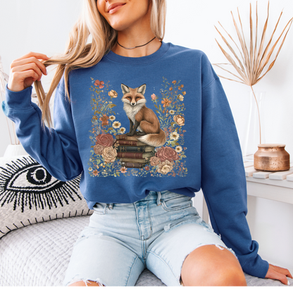 🦊🌹 Bookish Fox Cotton Sweatshirt✨