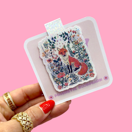 🦊 Fox in the Wildflowers Magnetic Bookmark 🌸📚