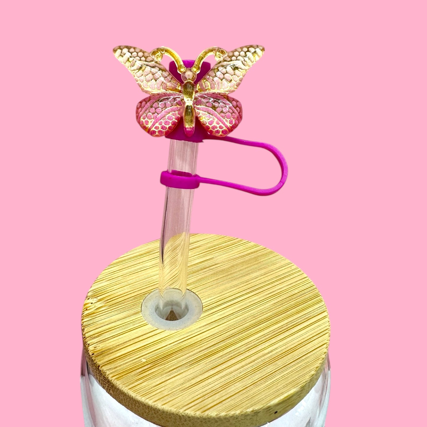 💕Glam Flutter Straw Topper 🦋✨