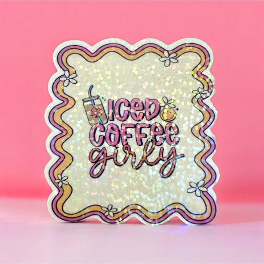 Vinyl Sticker Iced Coffee Girly