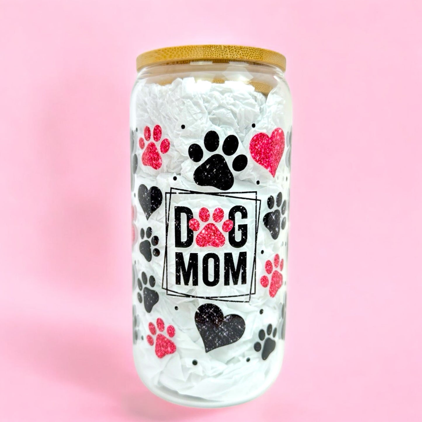 Dog Mum 16oz (455ml) Iced Coffee Glass Cup