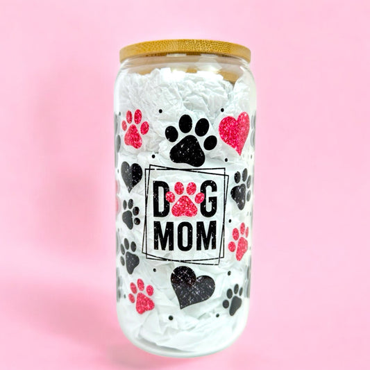 Dog Mum 16oz (455ml) Iced Coffee Glass Cup