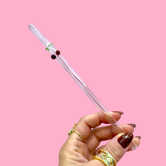 ✨ Cherry Blossom Glass Straw 🌿🍒