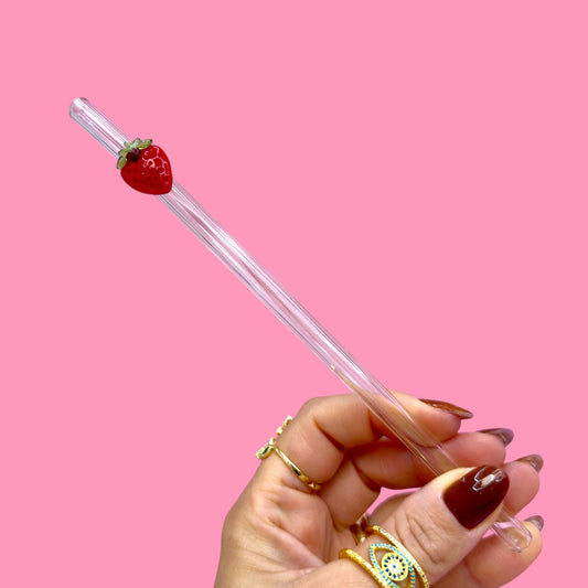 🍓 Sweet Strawberry Glass Straw ✨