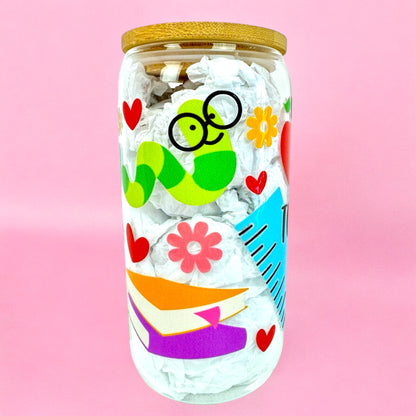Best Teacher Ever 16oz (455ml) Iced Coffee Glass Cup