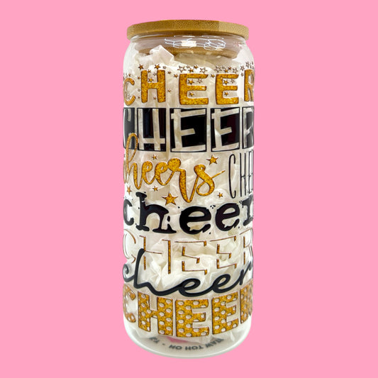 ✨🥂 Cheers 20oz Glass Cup 🥂✨