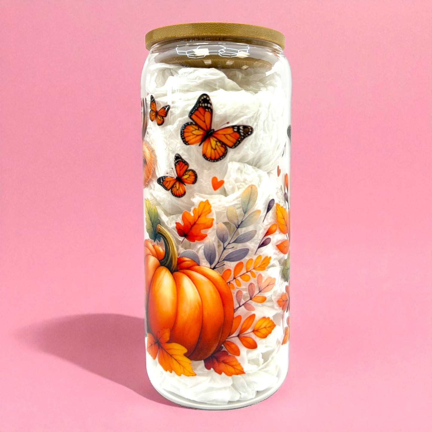 🐮🍂 Highland Cow Fall Glass Cup 20oz 🎃🦋