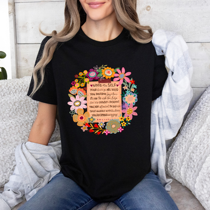 Note to Self Floral Affirmation🌸✨
 100% Organic Cotton T-Shirt