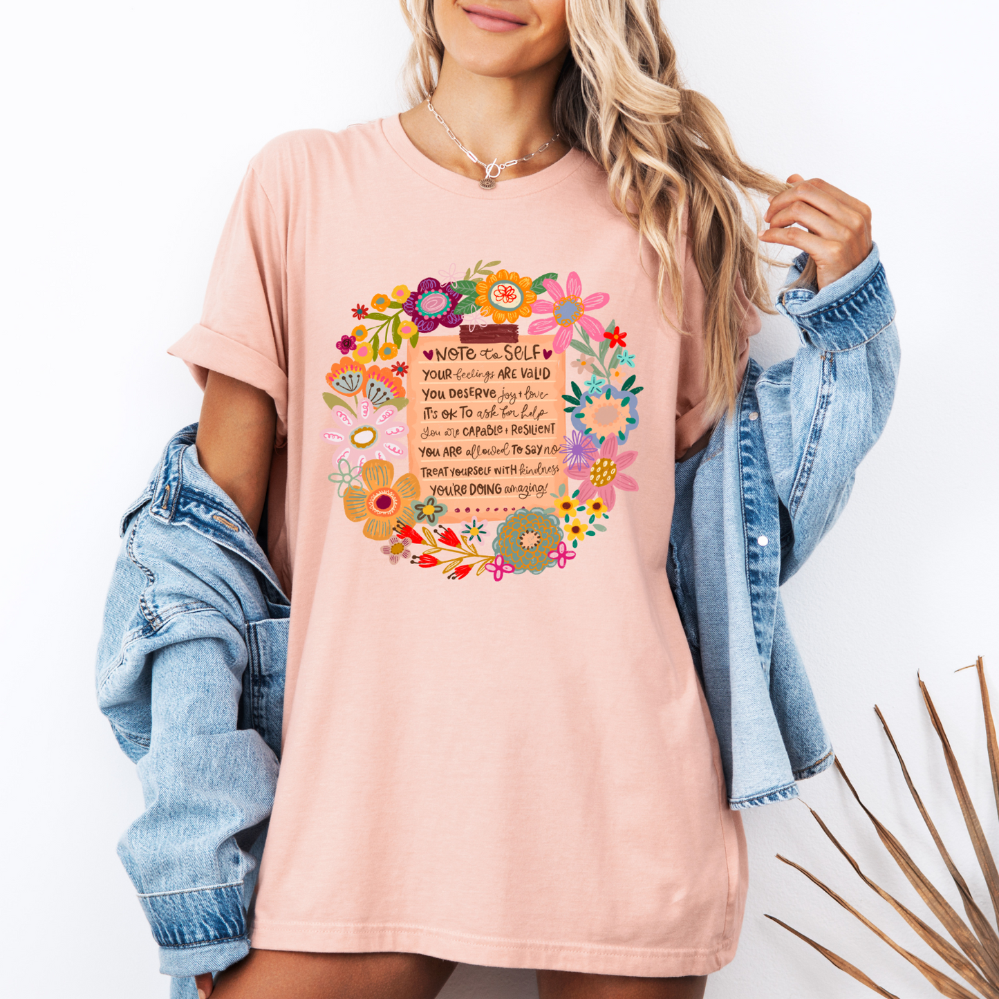 Note to Self Floral Affirmation🌸✨
 100% Organic Cotton T-Shirt