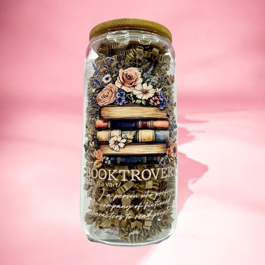 ✨ Booktrovert 16oz Glass Cup ✨