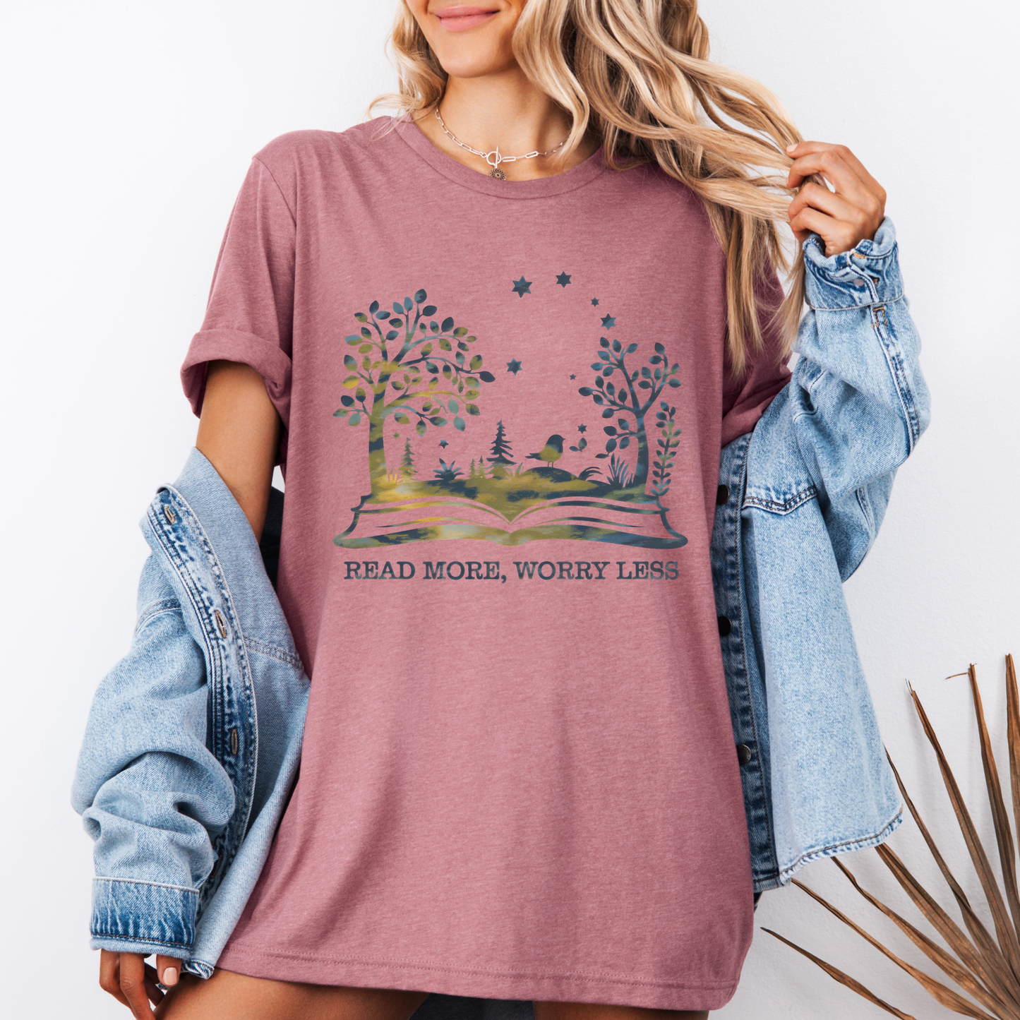 📚 Read More, Worry Less Tee 🌿✨