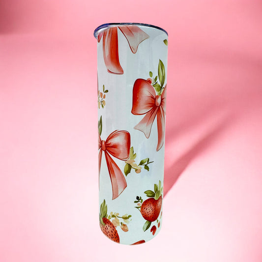 🍓Strawberry & Bows 20oz Tumbler🎀