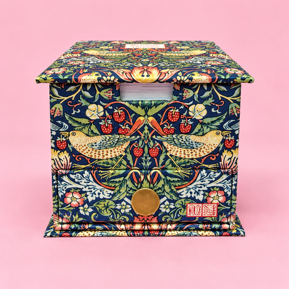 🍓 William Morris Strawberry Thief Memo Box with Drawer 🍓