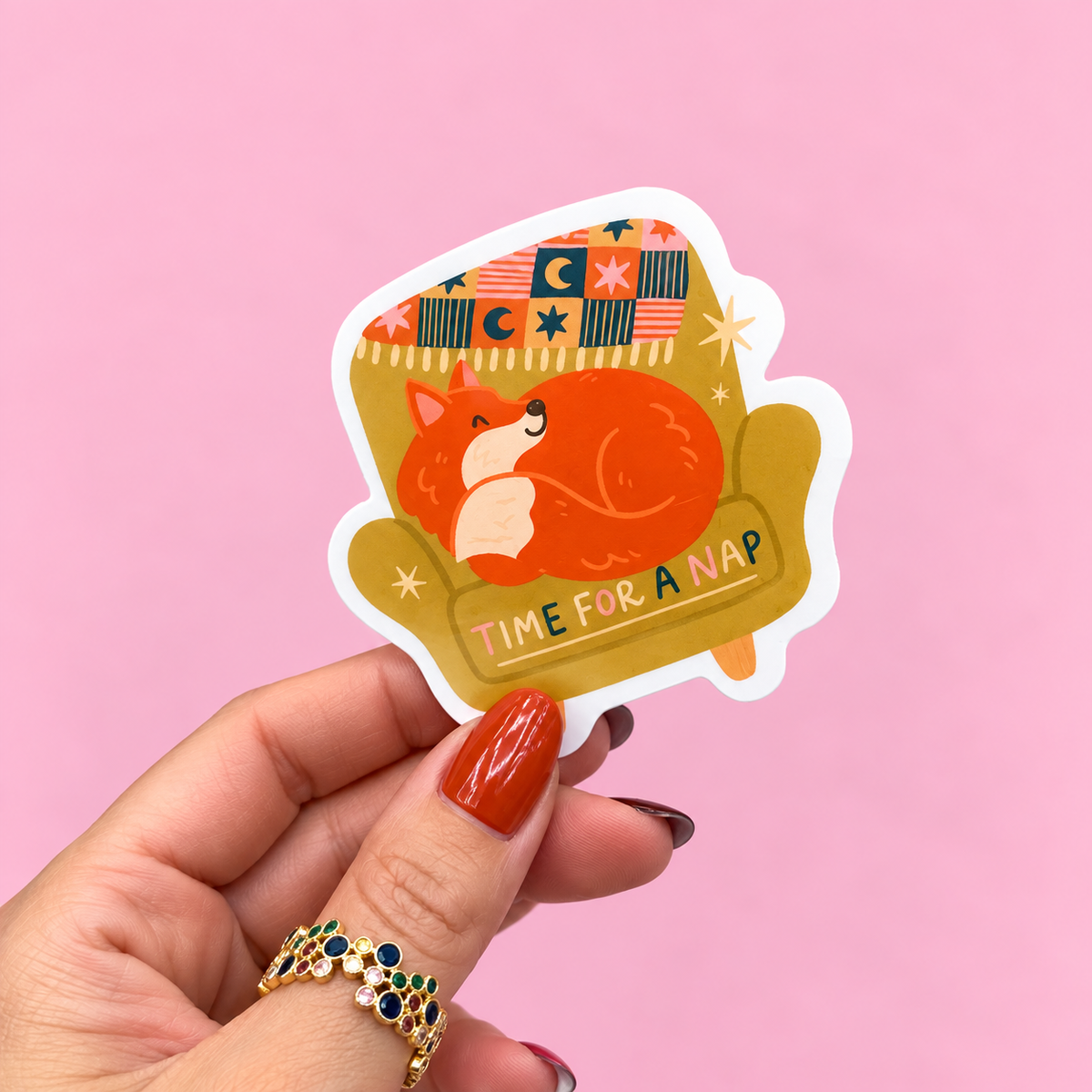 🦊🦊 Time for a Nap Fox Vinyl Sticker💤
