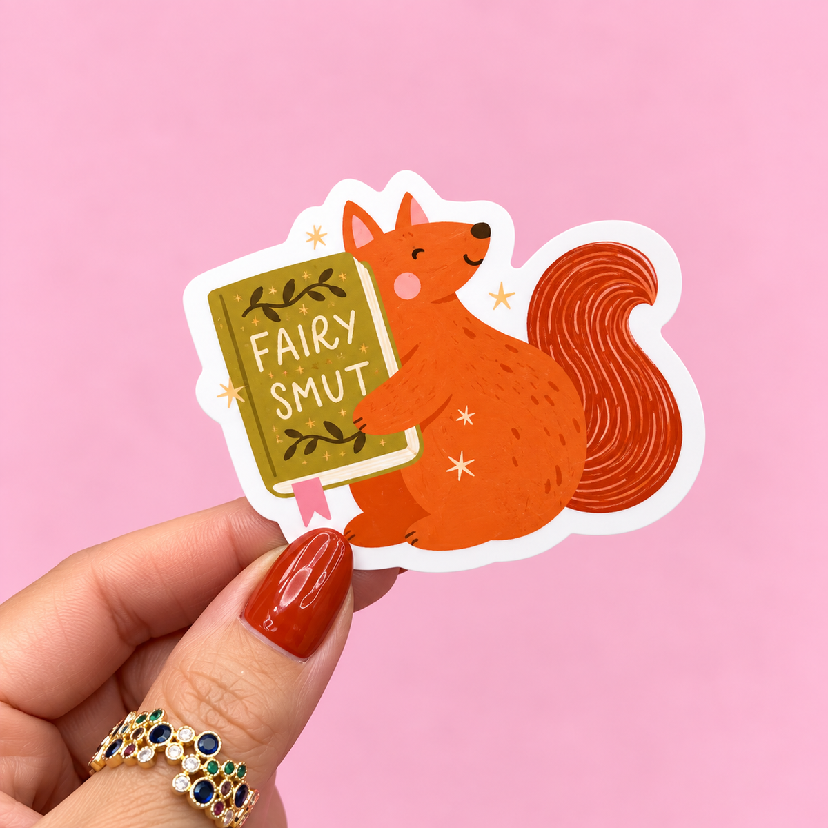 🦊 Fairy Smut Fox Vinyl Sticker 📚✨
