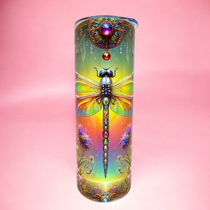 🌈✨ “Enchanted Dragonfly” 20oz Tumbler ✨🌸