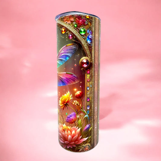 🌈✨ “Enchanted Dragonfly” 20oz Tumbler ✨🌸