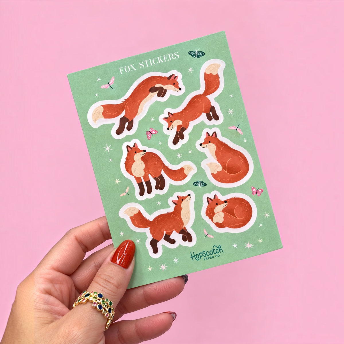 🦊 Cute Woodland Fox Sticker Sheet 🌿