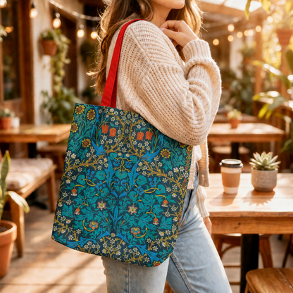 🌿 William Morris Floral Tote Bag 🧡
